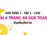 Giải bài 4 trang 80 Toán 7 Tập 1 SGK Chân trời sáng tạo